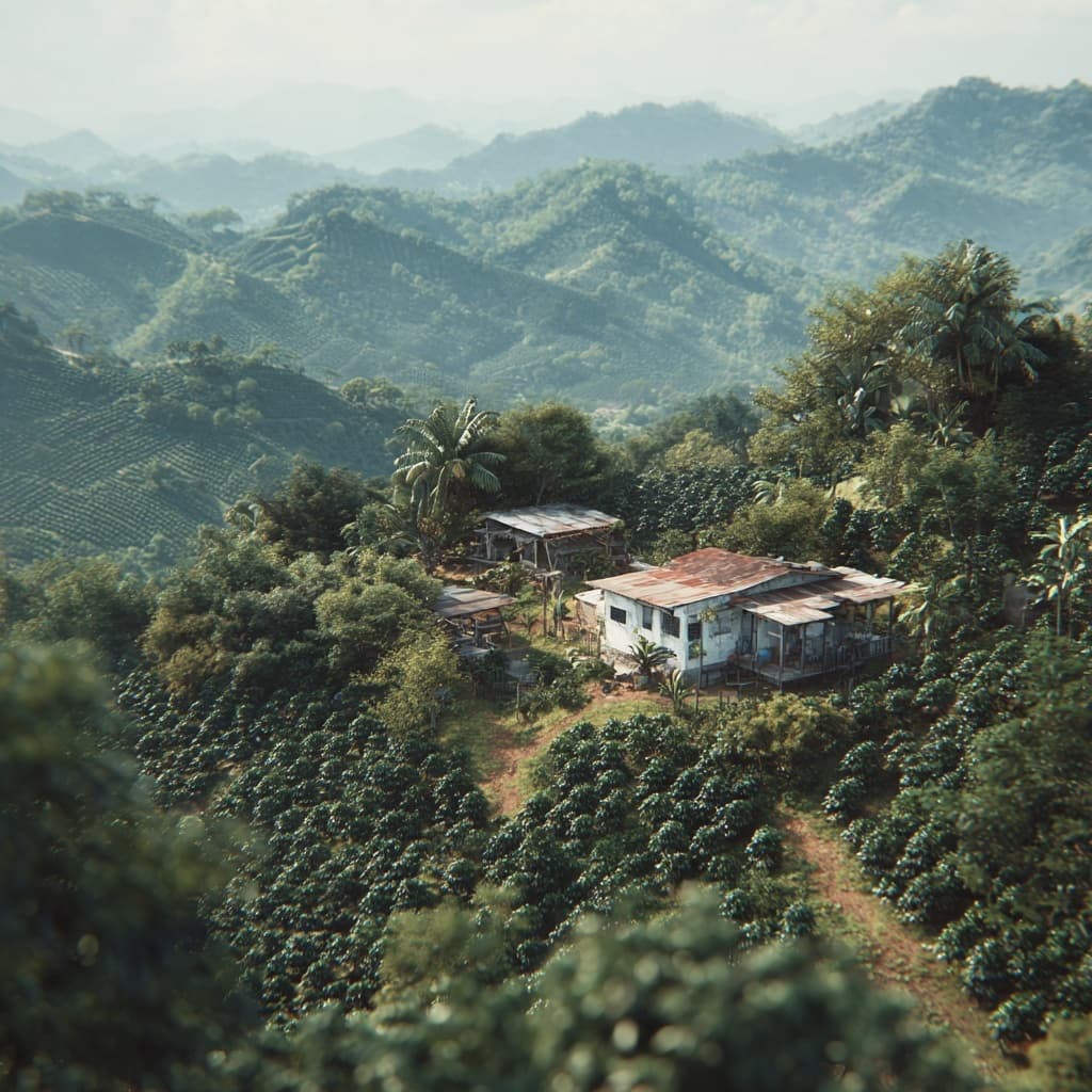 Farm on hillside
